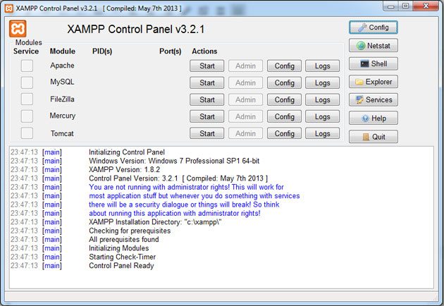 XAMPP-control-panel