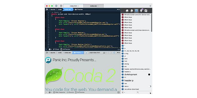 Coda code editor