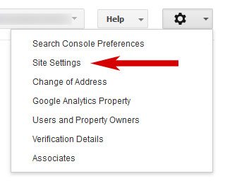 Google webmaster tools site settings