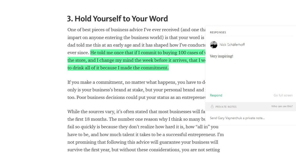 Medium inline comments and highlights