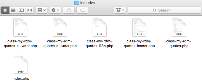Default files in /includes folder.