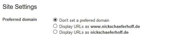 set preferred domainin google search console