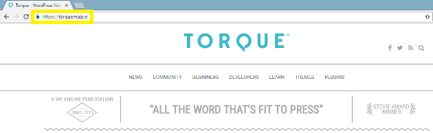 The SSL 'lock' icon on the Torque website.
