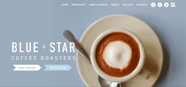 wordpress ecommerce examples blue star coffee roasters