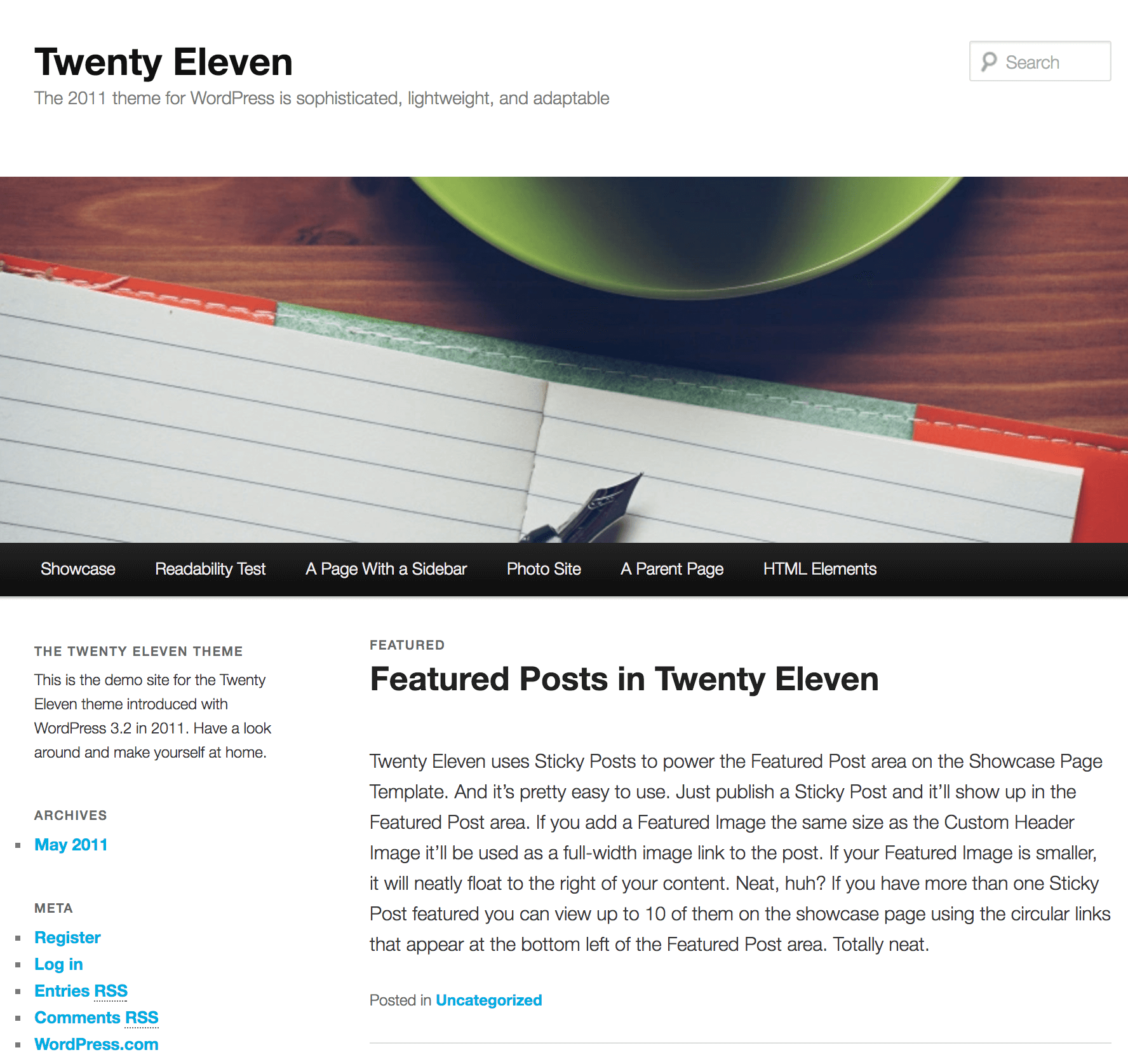 The Twenty Eleven theme.