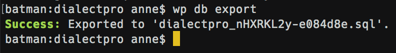 WP-CLI Database Export