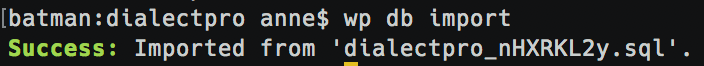 WP-CLI Database Import