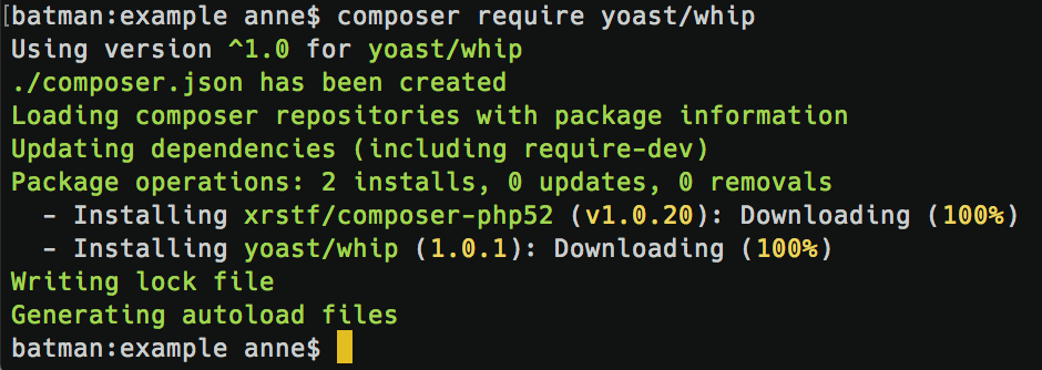 Installing Yoast WHIP using composer