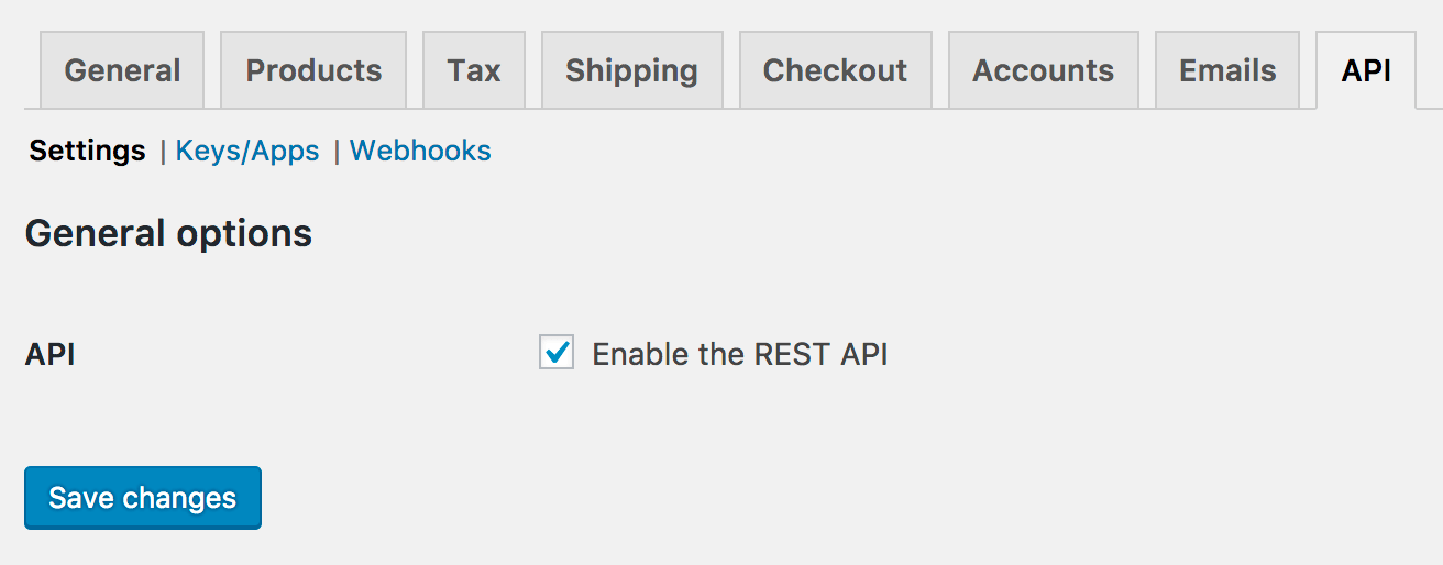 Option for enabling REST API