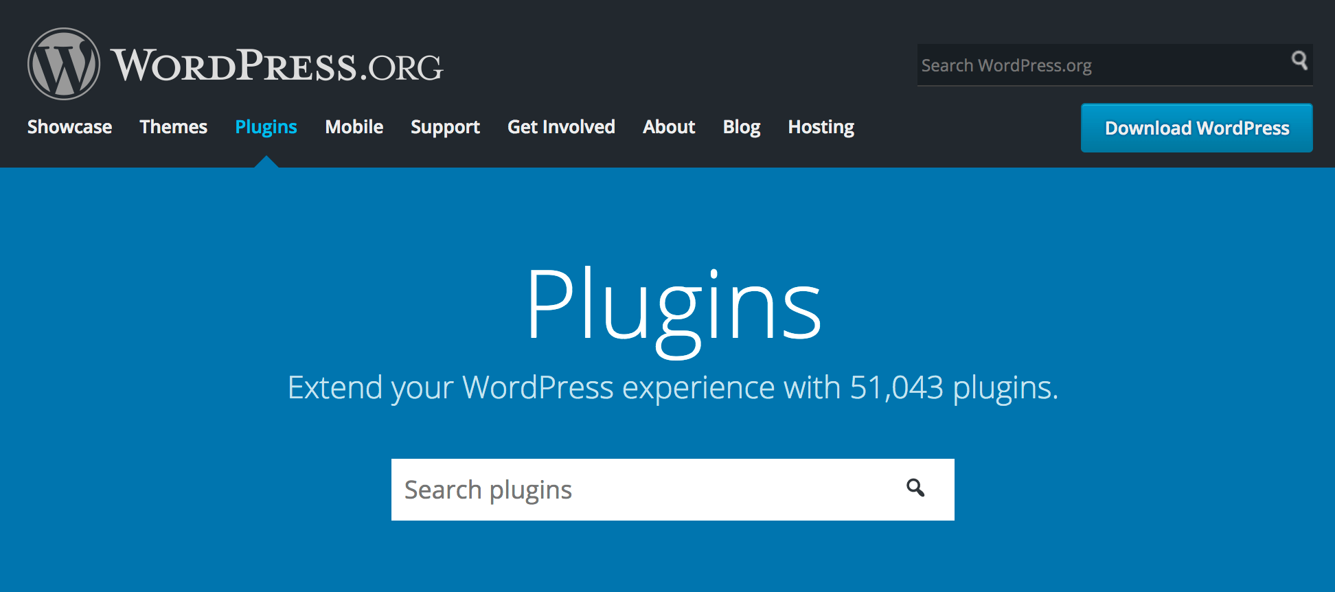 WordPress.org plugins homepage