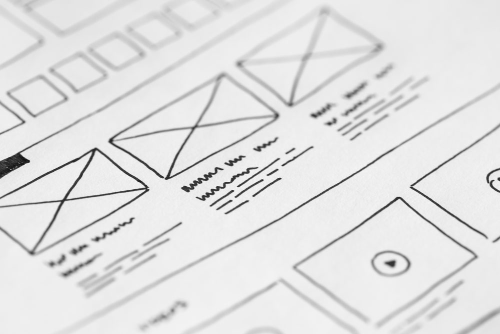 wireframes as example for web design