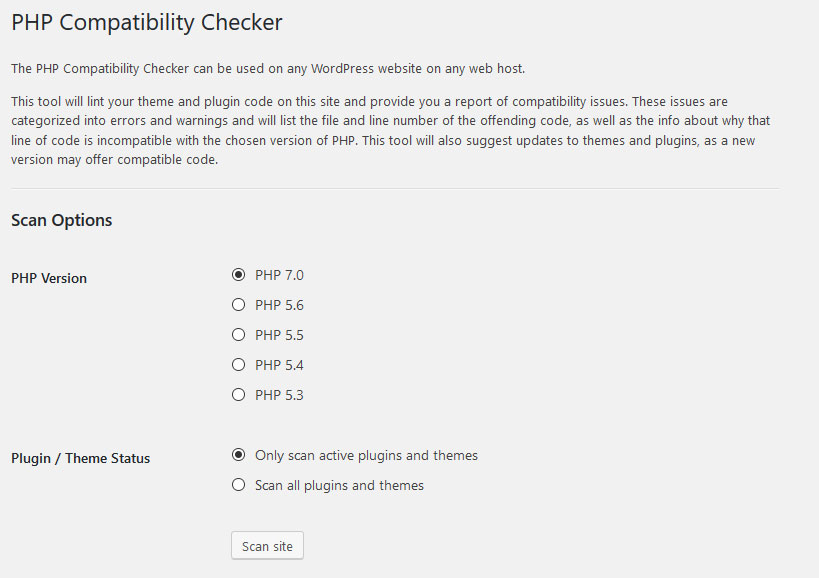 update php version safely with php compatibility checker