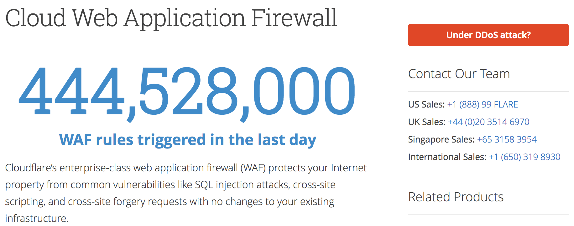 Cloudflare's WAF page.