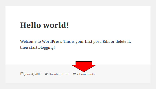 comment link in WordPress-theme
