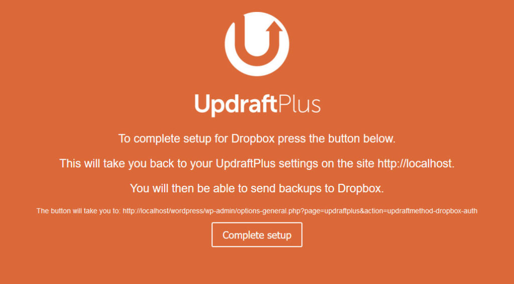 complete dropbox updraftplus setup