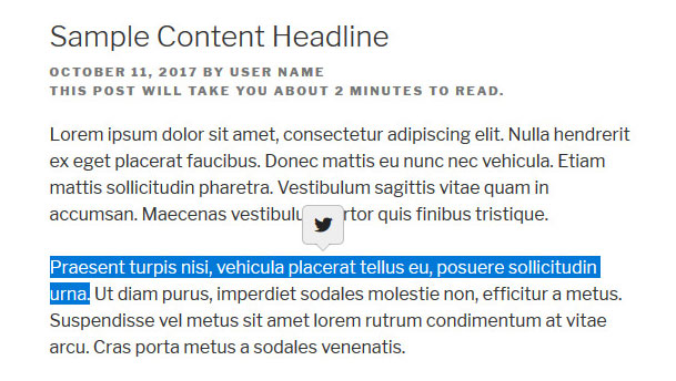tweet this button as microinteraction in wordpress