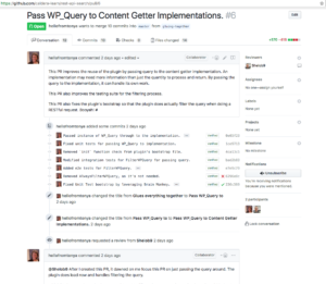 Github pull request showing results of continuous integration 