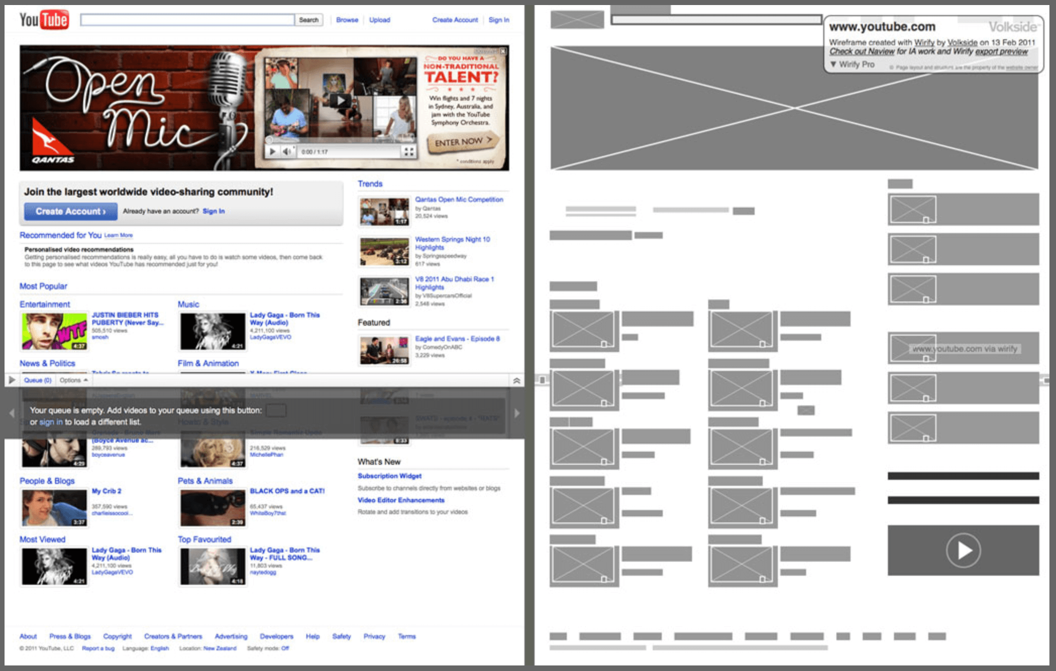 An example wireframe from Wirify.