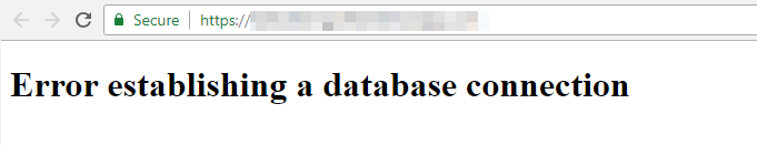 An example of a database connection error.