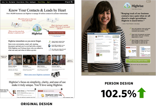 Web Design Tips: use people in website visuals