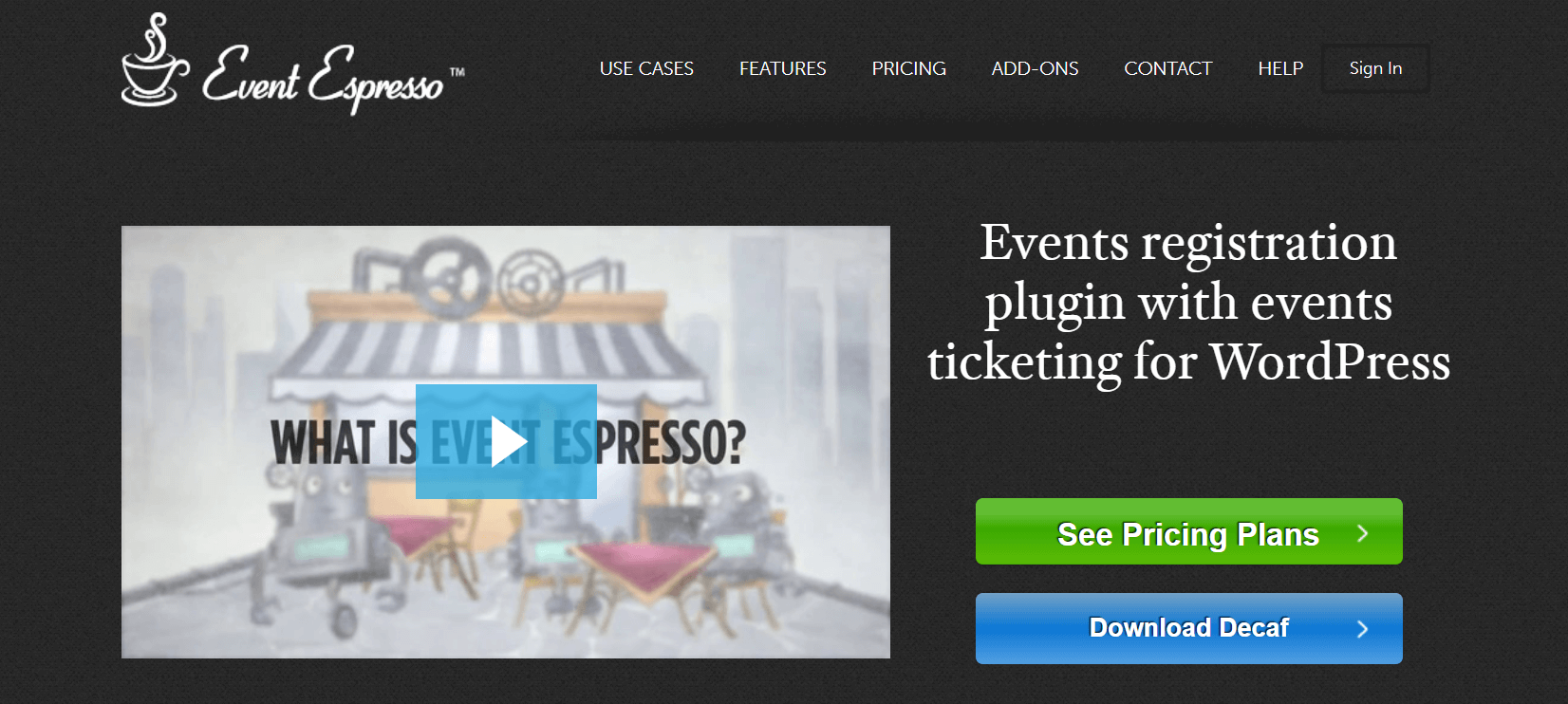 The Event Espresso website.