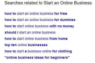 start an online business google related search results