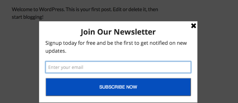 A simple email signup form.