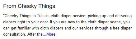 google my business description example