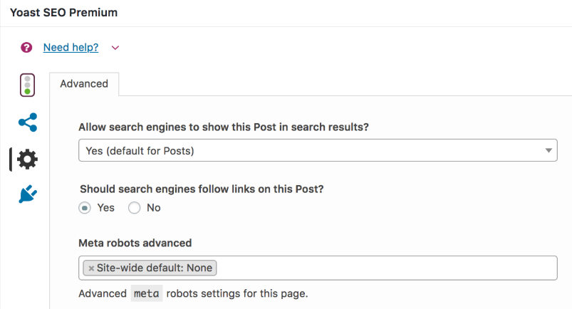 Telling search engines not to index a specific page or post.
