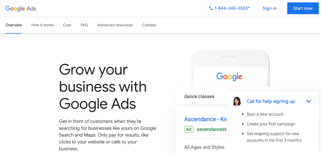 The Google Ads platform.