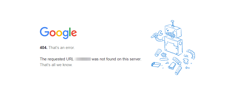 The Google 404 error.