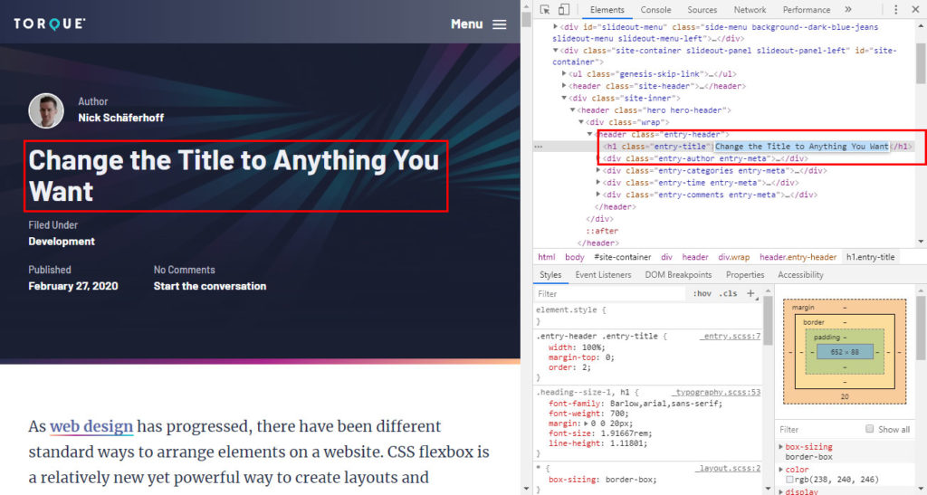 manipulate html via browser developer tools