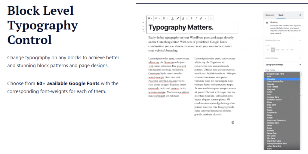 The EditorsKit Typography add-on.