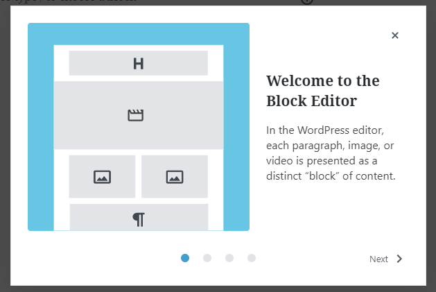 The Welcome Guide in WordPress 5.4.