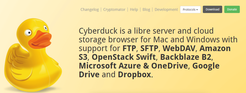The Cyberduck FTP client.