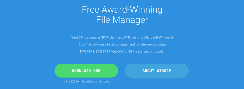 The WinSCP FTP client.