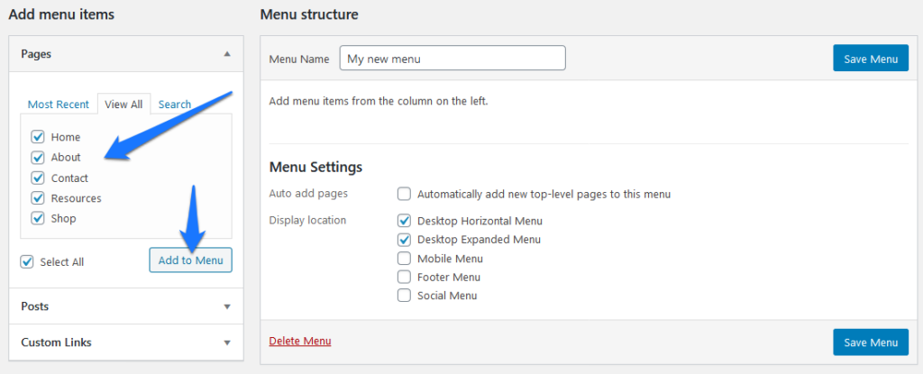 add menu items to wordpress navigation menu to customize appearance