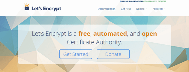 The Let's Encrypt homepage