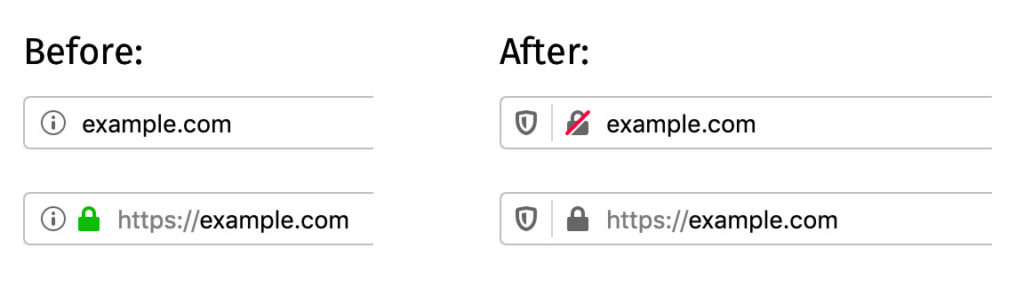 firefox browser warning icons for insecure sites