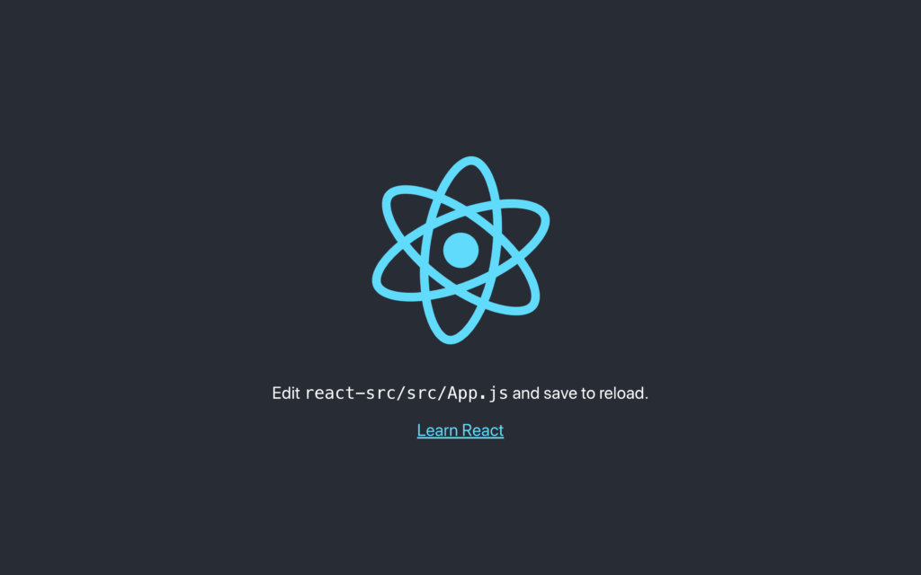 The Create React App splash page.