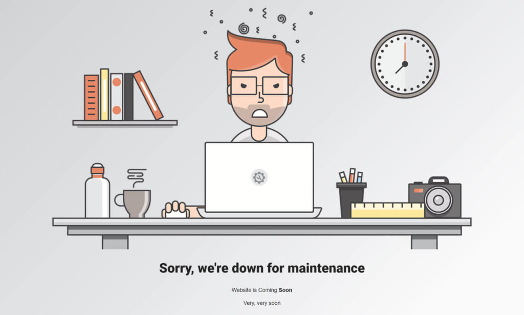 website maintenance mode example