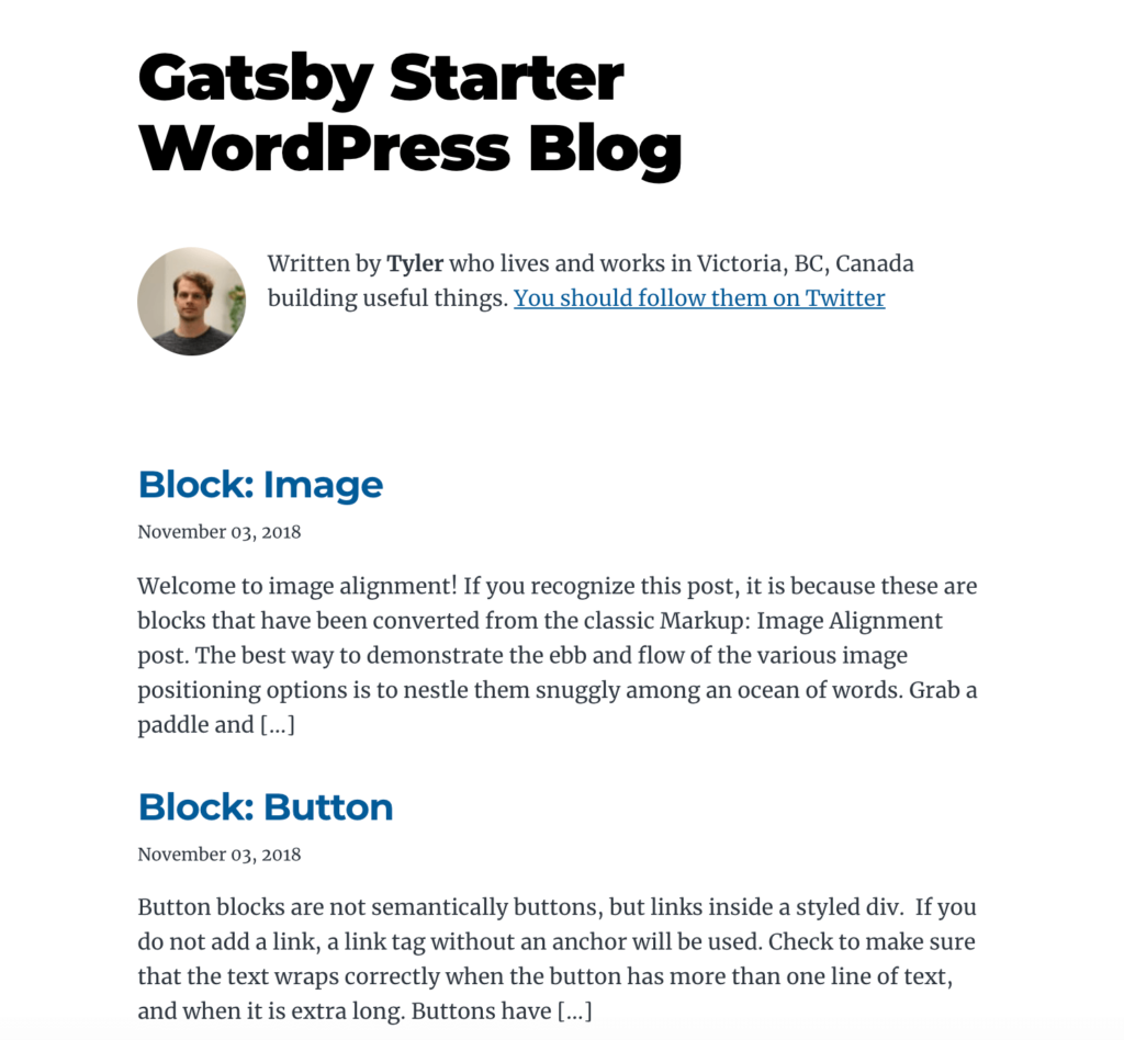 The Gatsby framework starter project. 