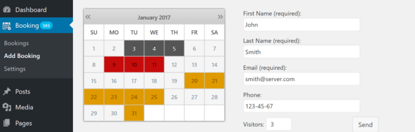 The Booking Calendar plugin.
