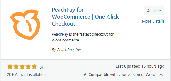 The PeachPay one-click checkout plugin.