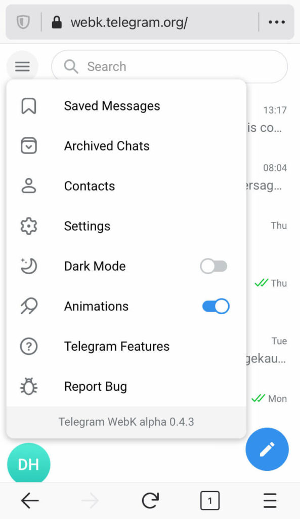 telegram progressive web app example