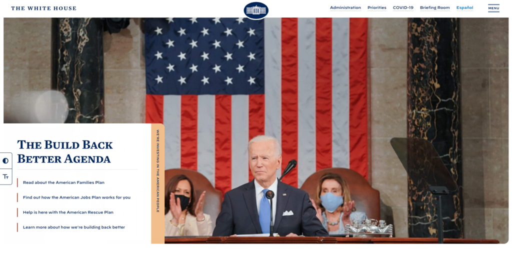 Screenshot of Whitehouse.gov