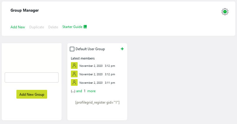 profilegrid memberships default user group