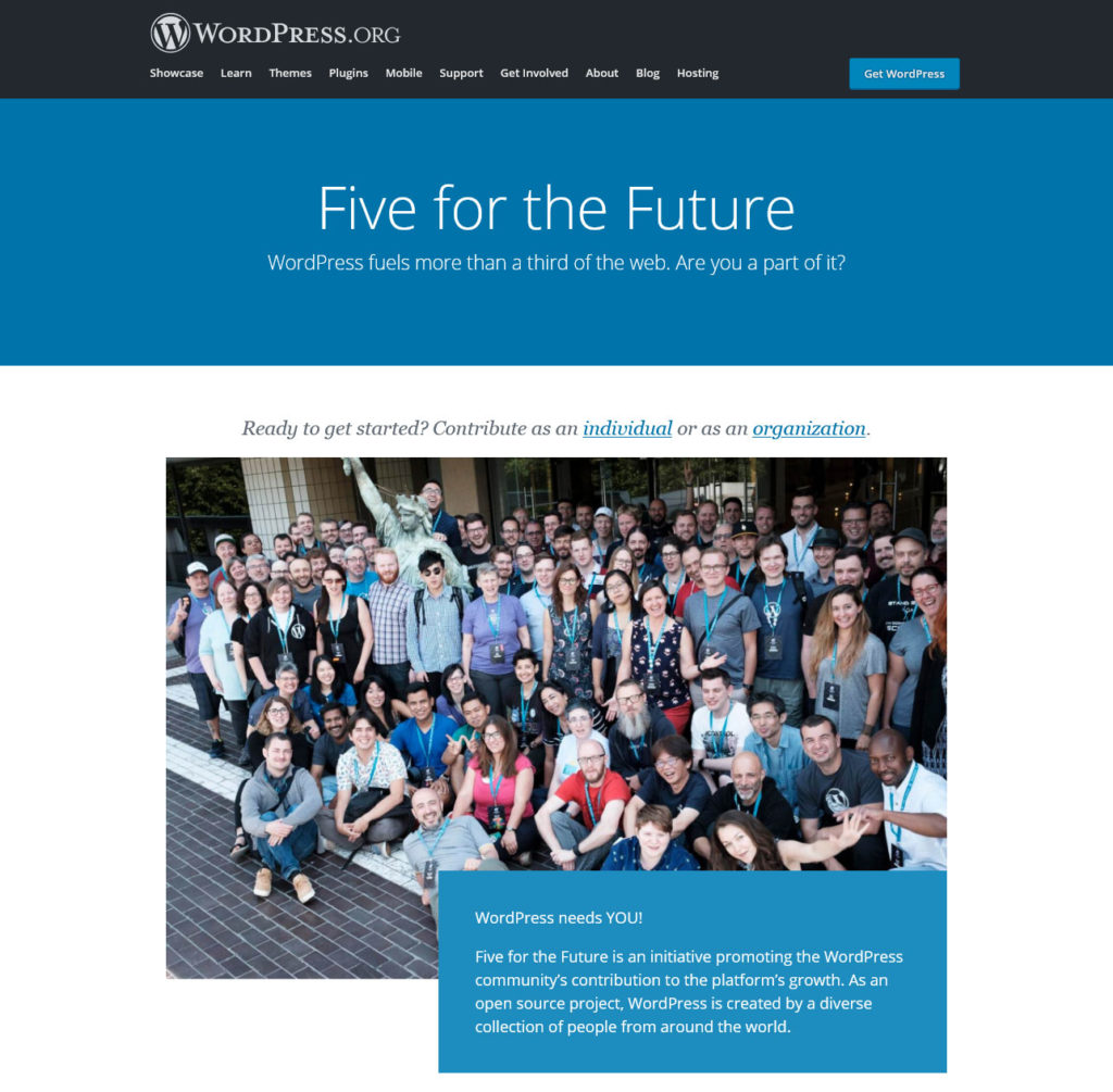 five for the future intitiative homepage