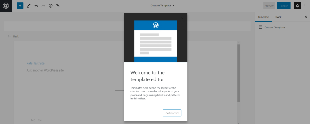 Creating a new template with the template editor