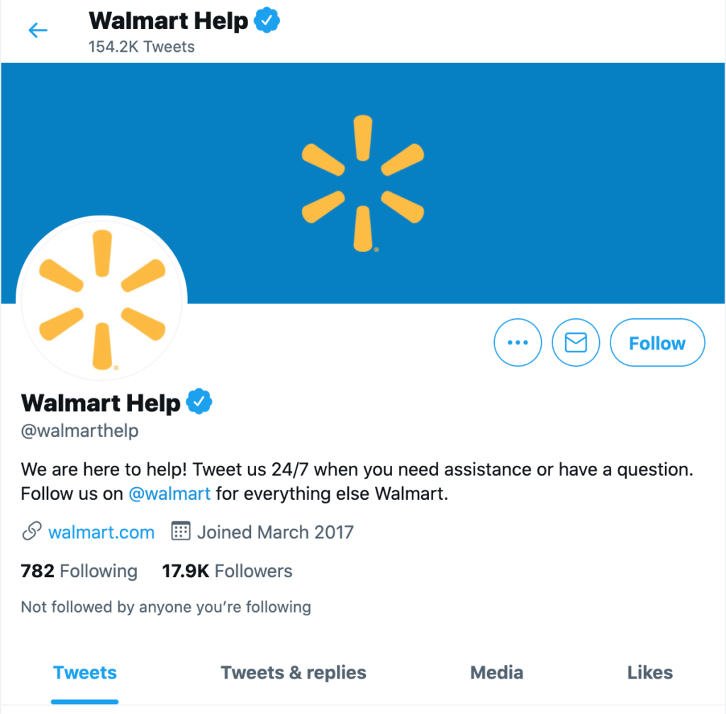 An example of Walmart offering an omnichannel experience.